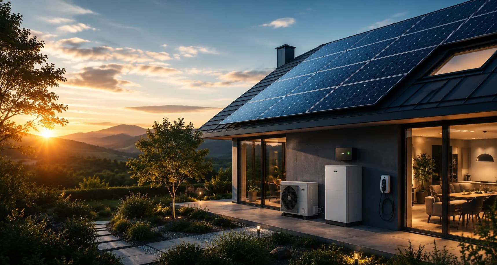 Abitazione con impianto fotovoltaico e sistemi energetici integrati